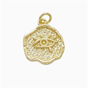 Copper Eye Pendant Hammered Gold Plated, approx 15mm [FD22484]