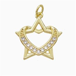 Copper Pendant Pave Zircon, Gold Plated, approx 19mm [FD22506]