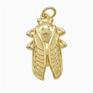 Copper Pendant Pave Zircon, Gold Plated, approx 14-22mm [FD22510]