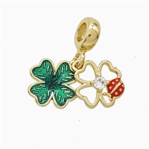 Enamel Copper Pendant, Gold Plated, approx 10mm, 7mm dia [FD22566]