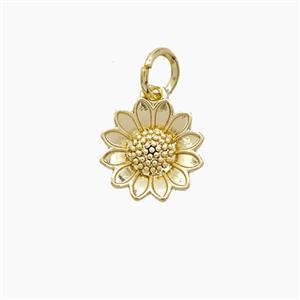 Copper Sunflower Pendant Gold Plated, approx 10mm [FD22598]