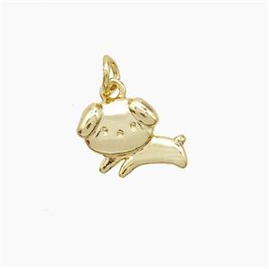 Copper Dog Pendant Gold Plated, approx 7-10mm [FD22617]