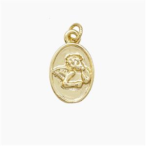Copper Angel Pendant Gold Plated, approx 9-13mm [FD22619]