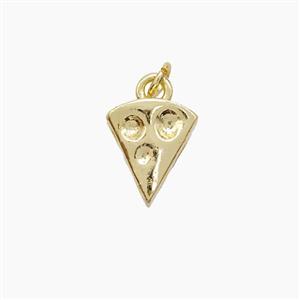 Pizza Charms Copper Pendant Gold Plated, approx 9-10mm [FD22622]