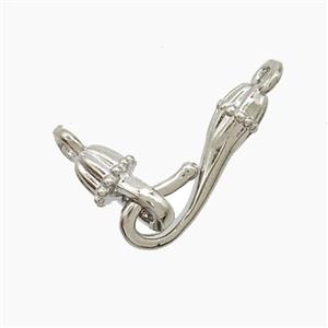 Copper Clasp Platinum Plated, approx 3-20mm [FD22631]