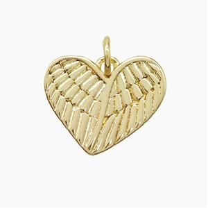 Copper Heart Pendant Angel Wings Gold Plated, approx 13-16mm [FD22634]