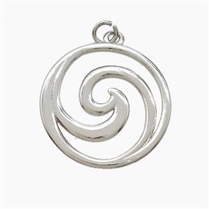 Copper Swirl Wave Pendant Platinum Plated, approx 20mm [FD22637]