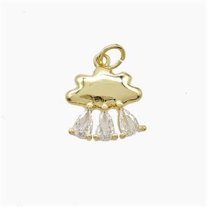 Copper Cloud Pendant Pave Zirconia Gold Plated, approx 13mm [FD22640]