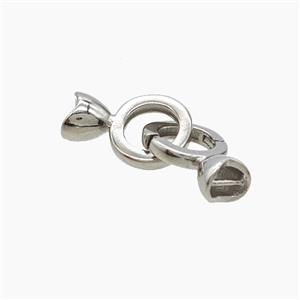 Copper Cordend Clasp Platinum Plated, approx 9-25mm [FD22649]