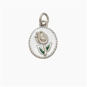 Enamel Copper Pendant, Gold Plated, approx 8-9mm [FD22671]