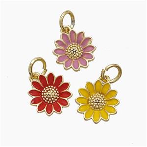 Enamel Copper Pendant, Gold Plated, approx 10mm [FD22702]