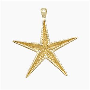 Copper Starfish Pendant Gold Plated, approx 30mm [FD22756]