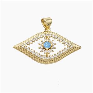 Copper Eye Pendant Pave Zirconia Gold Plated, approx 16-32mm [FD22780]