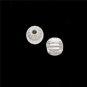 Copper Round Beads Shiny Silver, approx 5mm [FD22918]