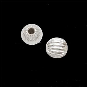 Copper Round Beads Shiny Silver, approx 6mm [FD22920]