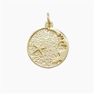 Copper Moon Star Pendant Gold Plated, approx 15mm [FD22930]