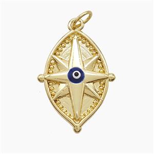 Copper Northstar Pendant Eye Gold Plated, approx 16-21mm [FD22932]
