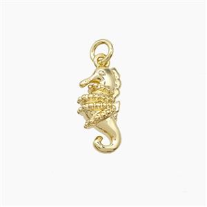 Copper Seahorse Pendant Gold Plated, approx 6.5-13mm [FD22940]