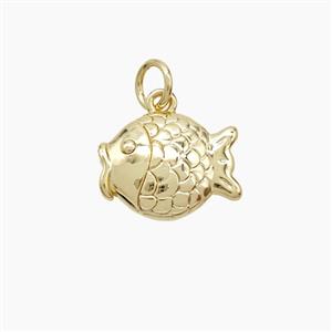 Copper Fish Pendant Gold Plated, approx 10-13mm [FD22946]