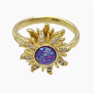 Copper Pendant Pave Zircon, Gold Plated, approx 15mm, 18mm dia [FD23076]
