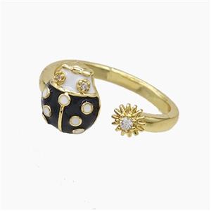 Copper Pendant Pave Zircon, Gold Plated, approx 5mm, 9-11mm, 18mm dia [FD23081]