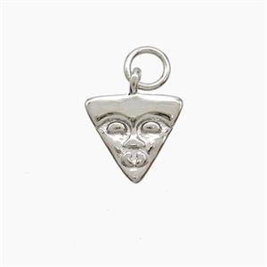 Copper Pizza Face Pendant Platinum Plated, approx 10mm [FD23088]