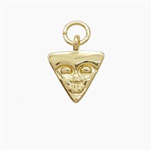 Copper Pizza Face Pendant Gold Plated, approx 10mm [FD23089]