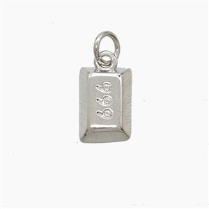 Copper 999 Bullion Nugget Pendant Platinum Plated, approx 7.5-11mm [FD23090]