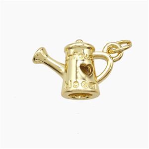 Watering Can Charms Copper Pendant Heart Gold Plated, approx 11-15mm [FD23114]