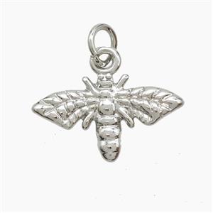 Copper Honeybee Pendant Platinum Plated, approx 10-18mm [FD23117]