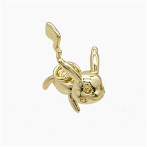 Copper Rabbit Pendant Gold Plated, approx 12-15mm [FD23129]