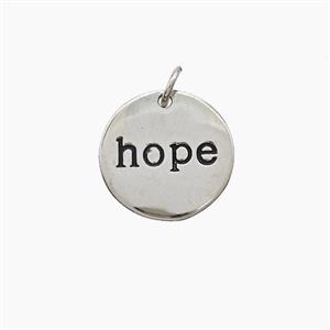 Copper Hope Pendant Black Enamel Platinum Plated, approx 15mm [FD23150]