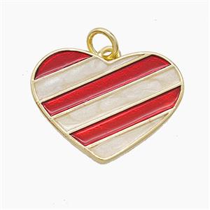 Copper Heart Pendant Red Painted Gold Plated, approx 15-21mm [FD23173]