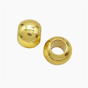 Copper Round Beads Smooth Large Hole Gold Plated, approx 10mm, 5mm hole [FD23213]