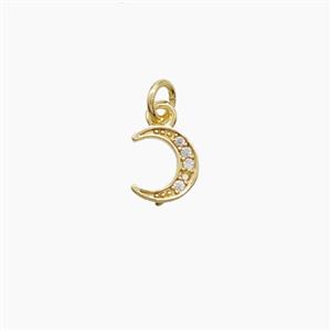 Copper Moon Pendant Pave Zirconia Gold Plated, approx 6-7mm [FD23262]
