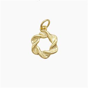 Copper Flower Pendant Gold Plated, approx 10-11.5mm [FD23272]