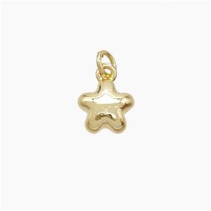 Copper Star Pendant Gold Plated, approx 8mm [FD23279]