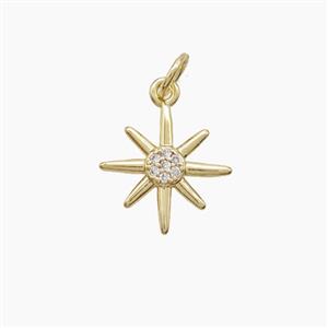 Copper Northstar Pendant Pave Zirconia Gold Plated, approx 13mm [FD23281]