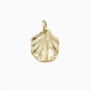 Copper Leaf Pendant Gold Plated, approx 10-12mm [FD23294]