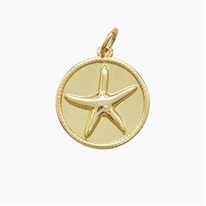 Copper Starfish Pendant Gold Plated, approx 15.5mm [FD23296]