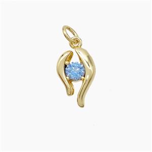 Copper Pendant Pave Zirconia Gold Plated, approx 8.5-13.5mm [FD23300]