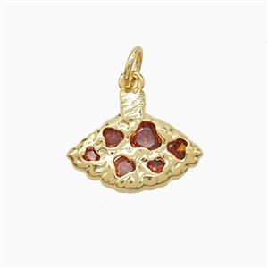 Copper Skirt Pendant Pave Zirconia Gold Plated, approx 12-16mm [FD23312]