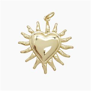 Copper Heart Pendant Gold Plated, approx 25mm [FD23339]