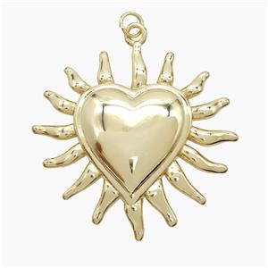 Copper Heart Pendant Gold Plated, approx 37mm [FD23340]