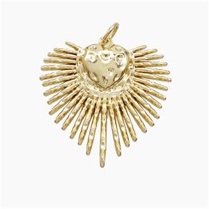 Copper Heart Pendant Hammered Gold Plated, approx 24mm [FD23341]