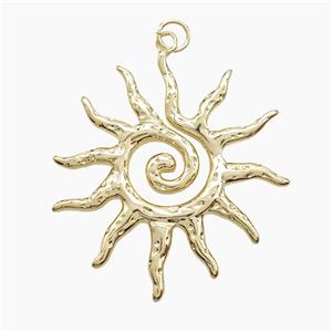 Copper Sun Pendant Hammered Gold Plated, approx 33mm [FD23343]