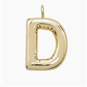 Copper Letter-D Pendant Gold Plated, approx 16-20mm [FD23363]