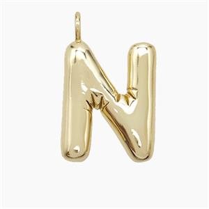 Copper Letter-N Pendant Gold Plated, approx 16-20mm [FD23373]