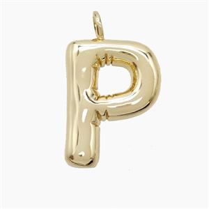 Copper Letter-P Pendant Gold Plated, approx 16-20mm [FD23375]