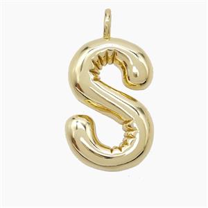 Copper Letter-S Pendant Gold Plated, approx 16-20mm [FD23378]